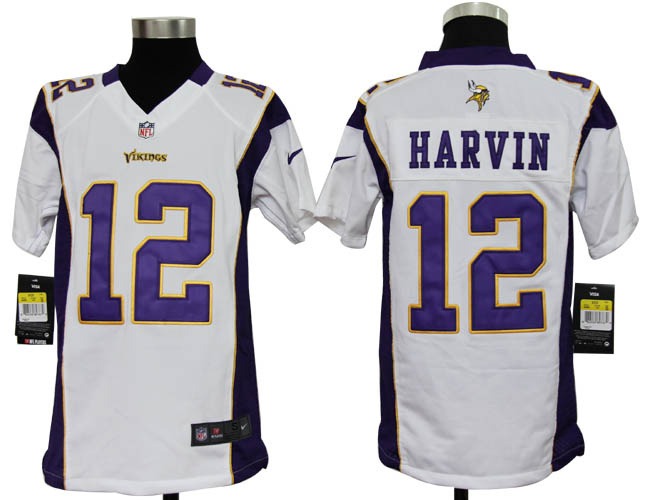 youths Jerseys nike Minnesota Vikings 12 Percy Harvin White Game